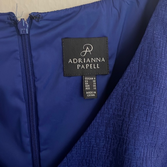 Beautiful Cobalt Blue Adrianna Papell Sheath Dress, Sz 6 - Picture 3 of 5